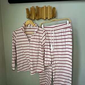 J Crew Striped Red and White Pajamas